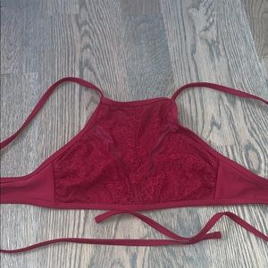 red lace bikini top